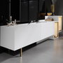 Hanah Home Tenon Soporte para TV Blanco y Dorado con Luz LED